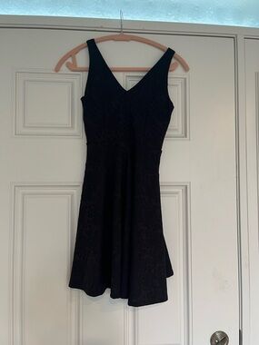 Girls Classic Black V-Neck Lace Fit & Flare Dress. Size 12.